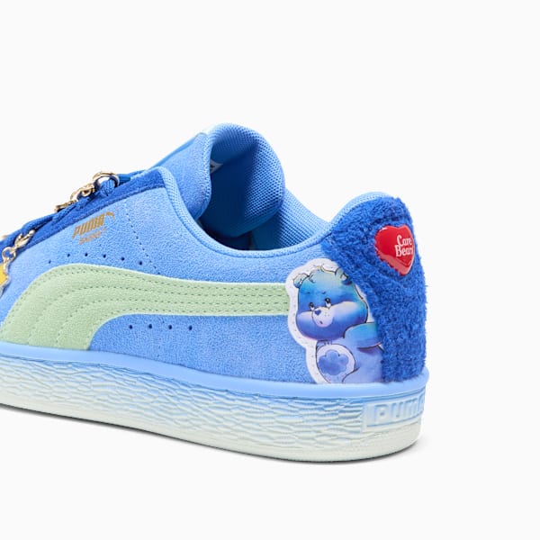 PUMA x CARE BEARS x SESAME STREET Basket Women's "Grumpy Grouchy" Sneakers, Vivid Blue-Dusky Blue-Pure Green, extralarge
